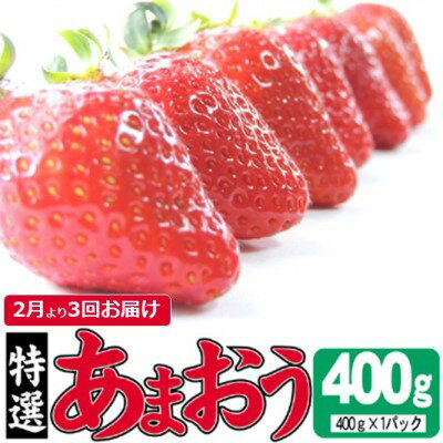 【ふるさと納税】定期便 3ヶ月 いちご あまおう 400g 特選 あまおう 2025年2月より発送 イチゴ 苺 フルーツ 果物 デザート 3回 お楽しみ ※配送不可：離島 　お届け：2026年2月～4月