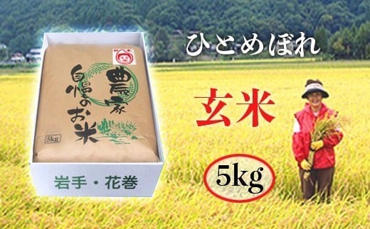 
            ≪令和6年産≫　減農薬栽培　岩手花巻産ひとめぼれ玄米５kg 【509】
          