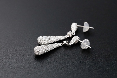【プラチナ】パヴェダイヤモンドピアス【Total 1.94ct】/No.91