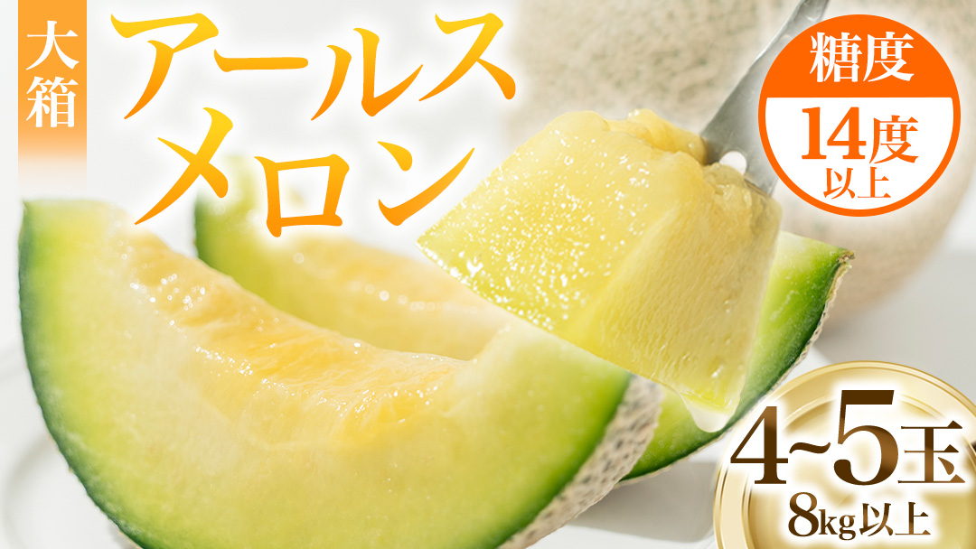 【2026年8月下旬発送開始】 季節 限定 ！甘さ満点 アールスメロン 大箱 （ 4～5玉 ） 果物 フルーツ 農家直送 産直 青肉メロン 特産品 マスクメロン メロン くだもの 茨城 [BC046s