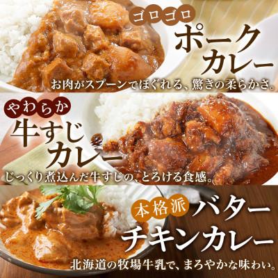ふるさと納税 弟子屈町 カレー5種食べ比べセット計15個 バターチキン・チキンレッグスープ・ビーフ・ポーク・牛すじ 1448 |  | 02