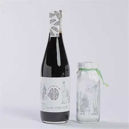 《コーヒーギフト》ミルクコーヒーのもと1本、オリジナル牛乳瓶1個_飲料・ドリンク 飲料 コーヒー・コーヒー豆   雑貨・日用品  食器 _【1075507】