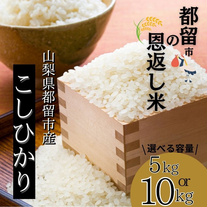 【ふるさと納税】【令和7年産 新米】山梨県都留市産 コシヒカリ 都留市の恩返し米｜5kg・10kgから選べる 精米 産地直送 送料無料【国産 白米】