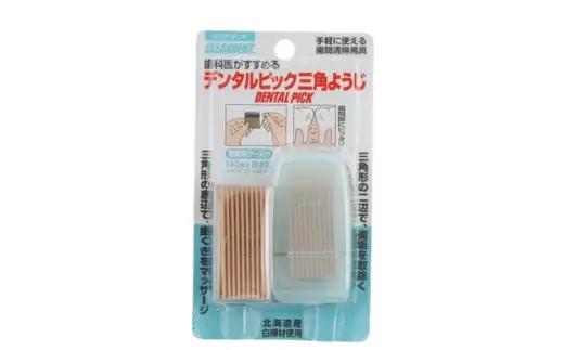 三角ようじ デンタルピック 60本×3セット｜歯間ブラシ  歯科医推奨 国産白樺材使用