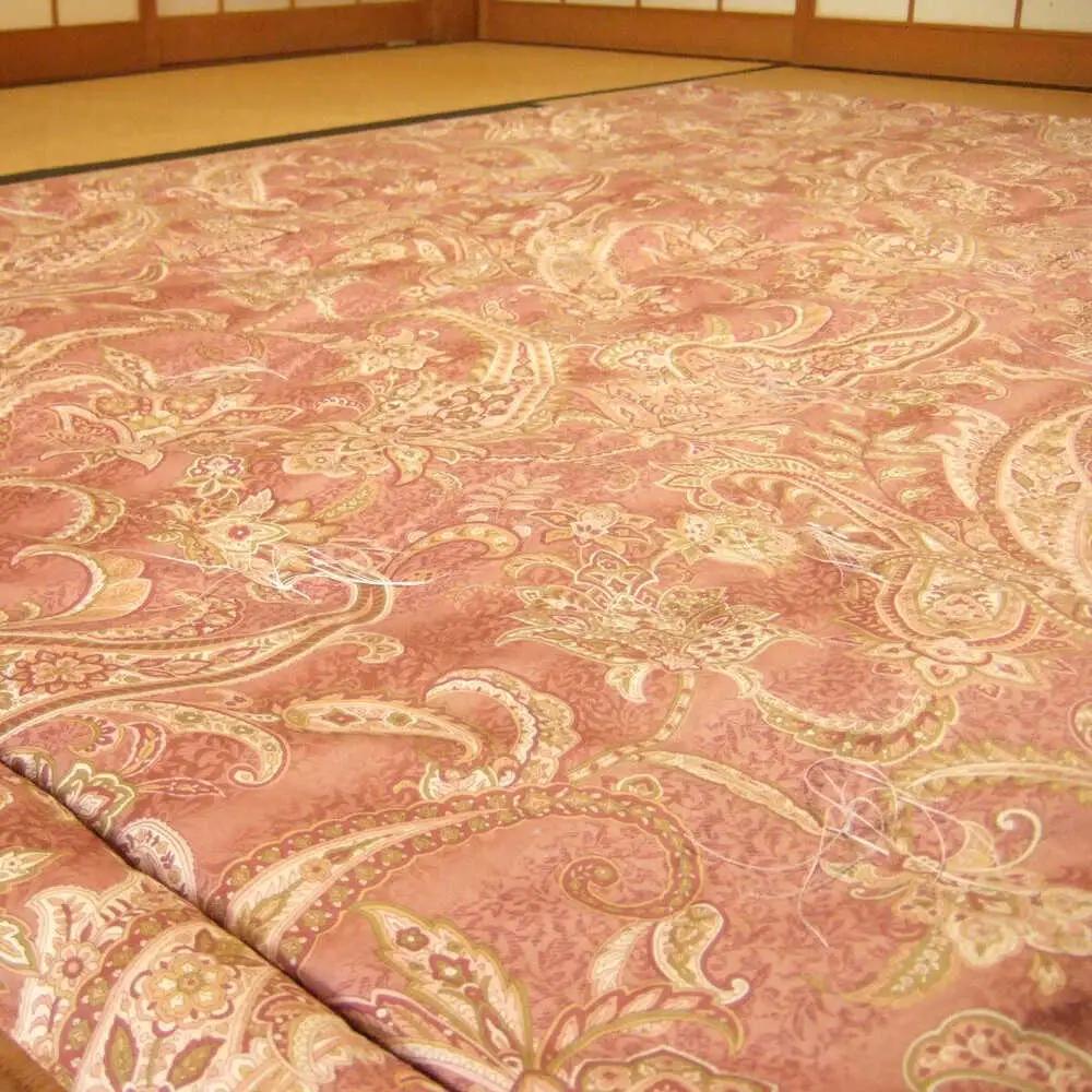 国産真綿100％使用 近江真綿 手引き布団 1.5kg シングル 【赤色】[AQBN016] 布団 かけ布団