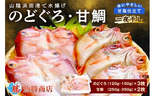 山陰浜田港「のどぐろ一夜干し・甘鯛一夜干し」 魚 干物 乾物 干もの ひもの 一夜干し のどぐろ アカムツ アマダイ 甘鯛 鯛 セット 詰め合わせ ギフト 個包装 小分け 【136_1999】