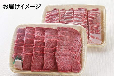若狭牛+福井白山ポーク焼肉セット（若狭牛上焼肉用（A5ランク）+福井白山ポーク豚バラ）　各500ｇ