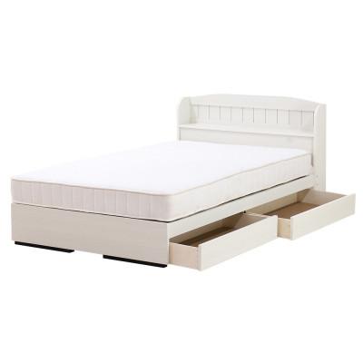 ふるさと納税 知立市 【組立付き】A322セミダブルベッド(ホワイト)ボンネルコイルマットレス付(1568)