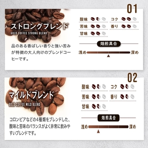 [どちらが好み？] ブレンドコーヒー2種 (豆) 計1kg (500g×2袋) 約100杯分《ゴールド珈琲》 [2256]