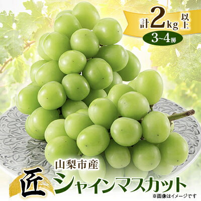 【ふるさと納税】【2025年先行予約】山梨市産シャインマスカット(匠) 3～4房 (2kg以上)_ ふるさと納税 フルーツ 果物 くだもの マスカット ブドウ ぶどう 葡萄 ふるさと 人気 山梨 山梨県 送料無料 【配送不可地域：離島】【1483157】