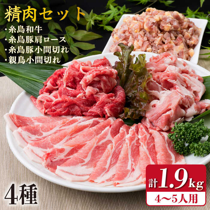 【ふるさと納税】牛・豚・鶏 日常使い セット 1,930g （4～5人前・4種） 糸島市 / 糸島ミートデリ工房 [ACA196] 精肉 17000円