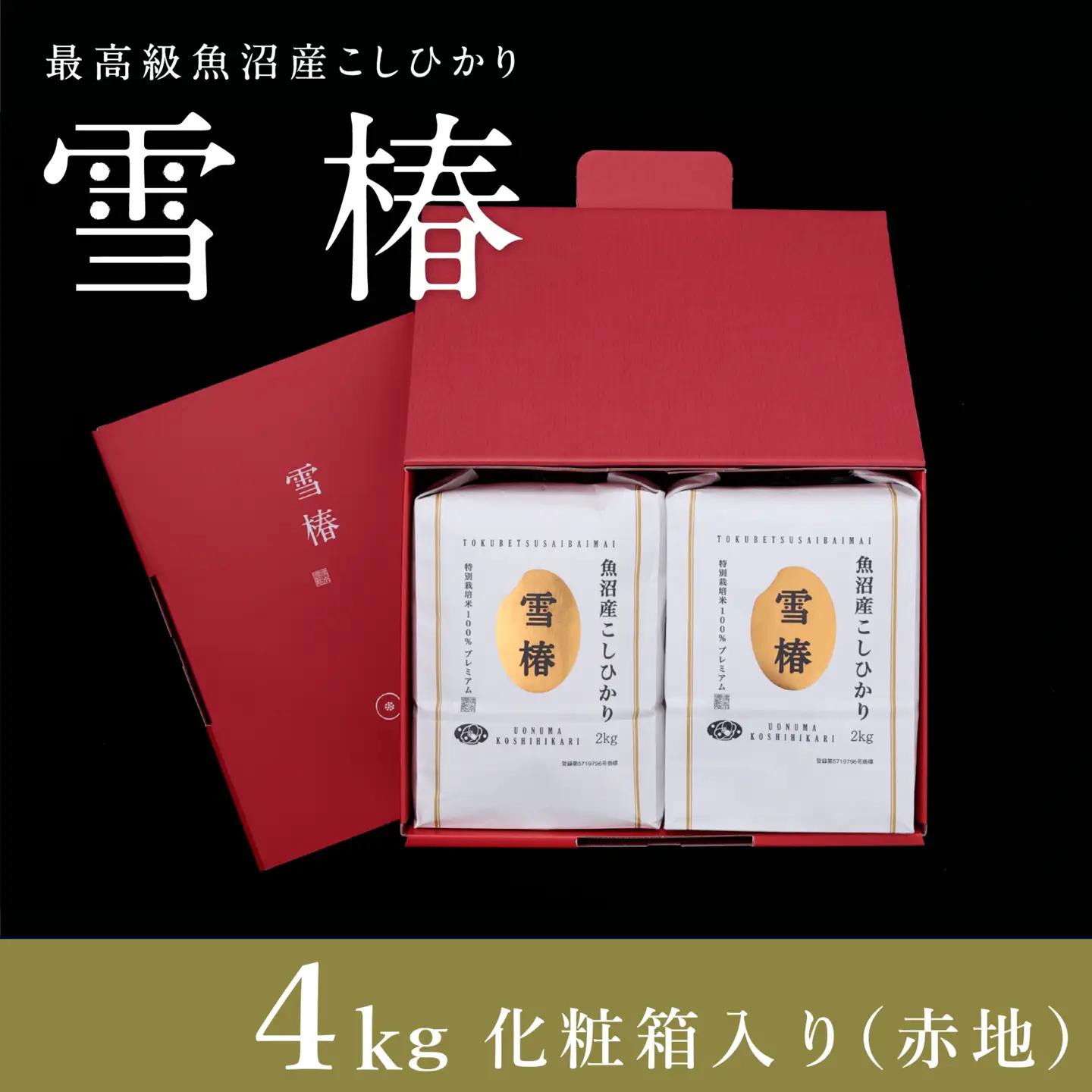 魚沼産コシヒカリ 雪椿 2kg×2袋 化粧箱入り 特別栽培米 ギフト  | 魚沼 津南町 令和7年
