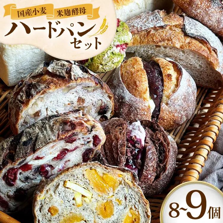 国産石臼挽小麦・米麹酵母使用 富士溶岩石の上で焼き上げるハードパンオススメセット 8～9個 [笑門ベーカリー 愛知県 江南市 ko23btu500003]