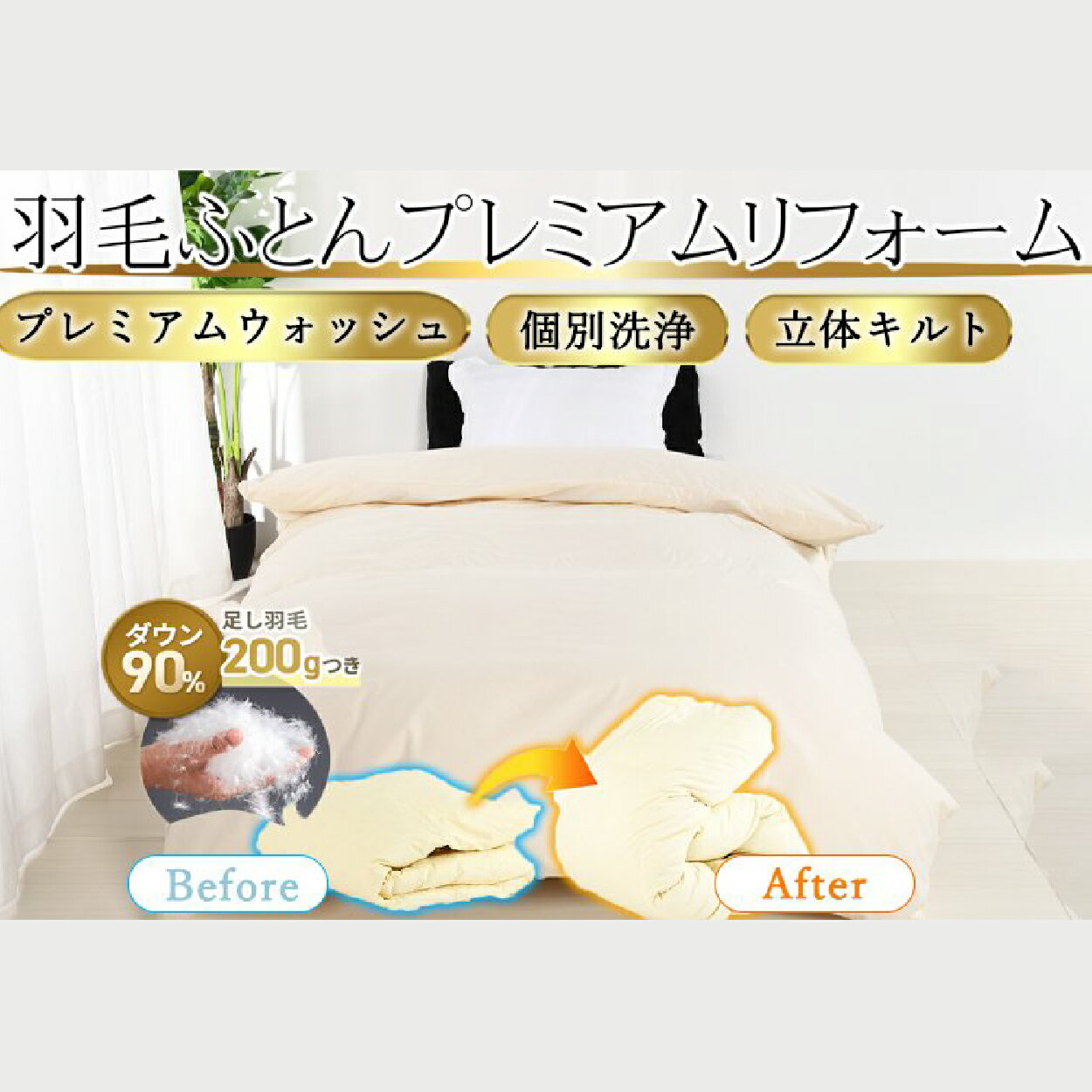 【ふるさと納税】羽毛布団 リフォーム クリーニング シングル 仕上げ 本掛け 羽毛ふとん 打ち直し 他社製品可 足し羽毛200g追加 リフレッシュ お直し ふんわり ふっくら 国内工場対応 足し羽毛 仕立て直し 個別管理 布団打ち直し 布団リフォーム 羽毛 ふとん 寝具