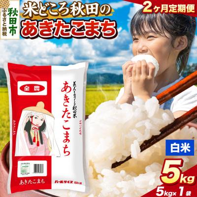 ふるさと納税 秋田市 定期便2ヶ月 あきたこまち【白米】秋田県産 5kg(5kg×1袋)|15_zna-010502h