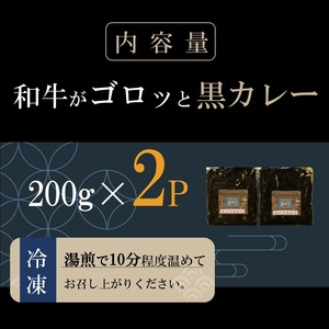 和牛がゴロッと黒カレー 200g×2P ( カレー 和牛 和牛カレー 冷凍 簡単 )【A6-025】