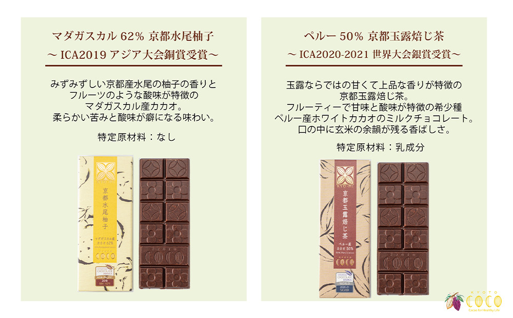 【COCOKYOTO】京味チョコレートタブレット詰め合わせ(4種)［ 京都 ビーントゥバーチョコレート専門店 チョコレート 詰め合わせ 無添加 健康志向 グルテンフリー 砂糖不使用 人気 おすすめ グルメ お菓子 洋菓子 スイーツ チョコ 板チョコ お取り寄せ 通販 送料無料 ふるさと納税  ］