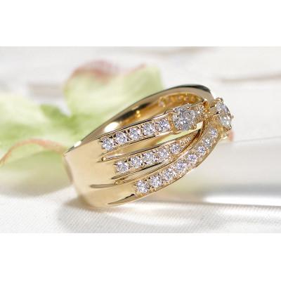 ふるさと納税 昭和町 K18YG ハート&キューピッド ダイヤモンド リング 【0.98ct】鑑別カード・スコープ付　9号 |  | 01