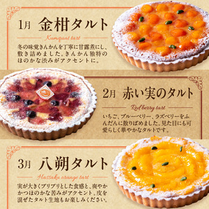 【1～3月発送】季節のタルト定期便　3回お届け　焼き菓子 ドイツ菓子 誕生日 奈良県 生駒市 お取り寄せ タルト ケーキ スイーツ デザート おやつ 洋菓子 熨斗対応 冷凍 送料無料