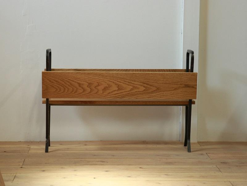 家具 アイアンとオークのプランター カバン置き Z095_イメージ3