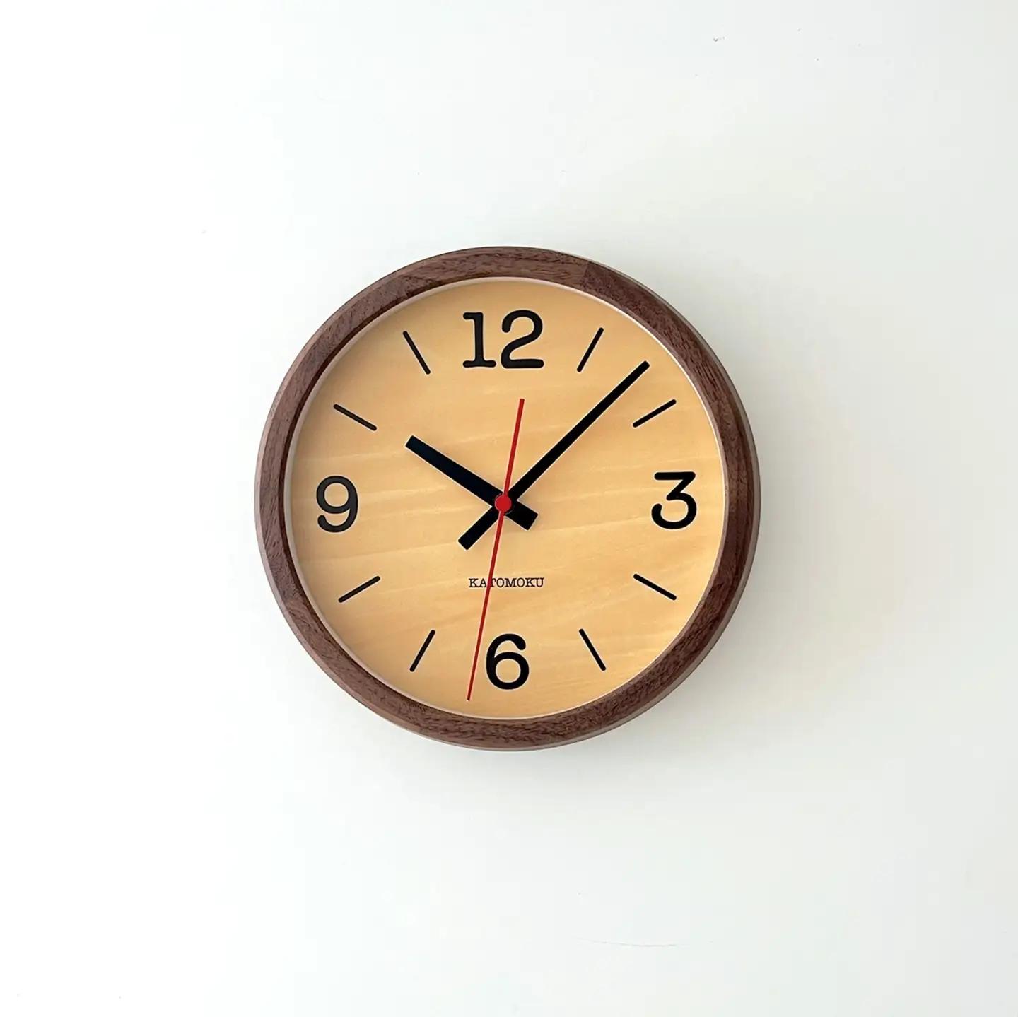KATOMOKU muku clock 木製掛け時計（ウォールナット）km-136WA