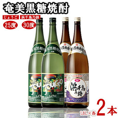 【ふるさと納税】奄美黒糖焼酎 じょうご25度・浜千鳥乃詩30度 1.8L瓶 各2本セット