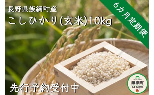 [1371]【令和6年度収穫分】信州飯綱町産　こしひかり（玄米）10kg×6回【6カ月定期便】 ※沖縄および離島への配送不可　※2024年10月上旬頃から順次発送予定　米澤商店