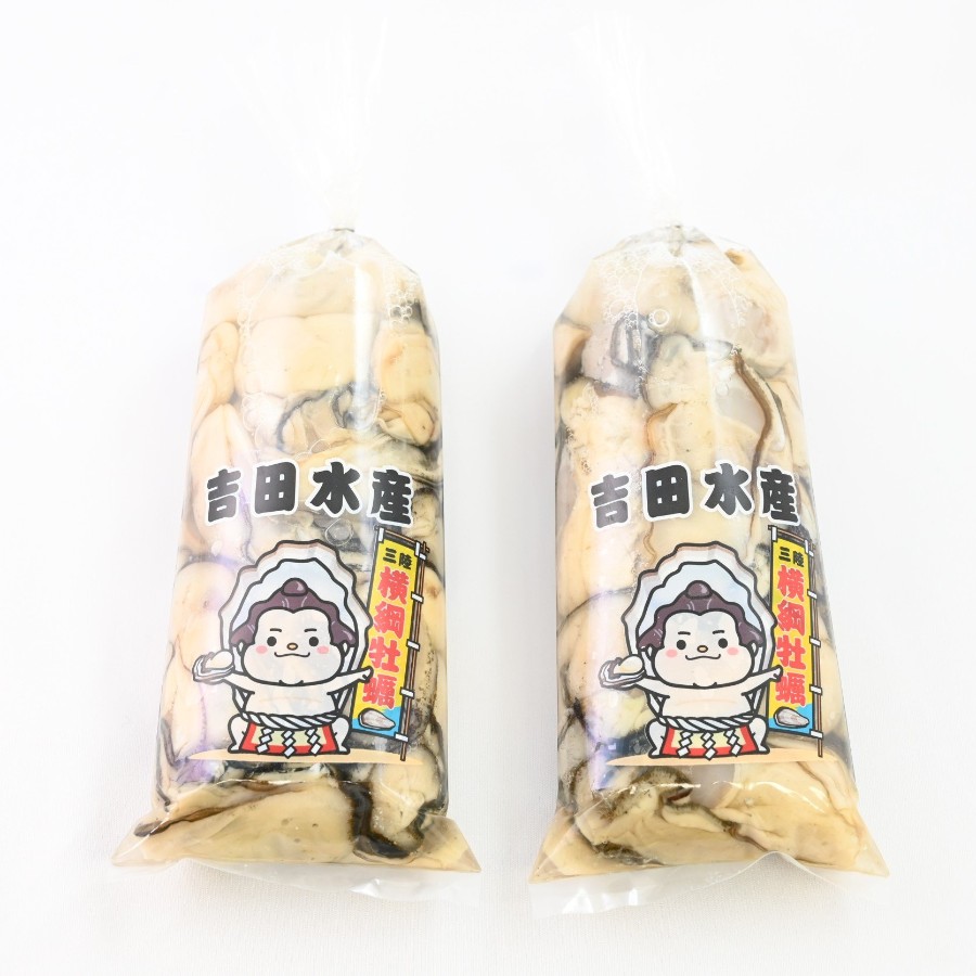＜横綱牡蠣の吉田水産＞むき身牡蠣 加熱用 Lサイズ 1kg(500g×2)