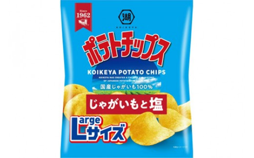 湖池屋のLサイズポテトチップスじゃがいもと塩112ｇ×12袋　ポテトチップス ポテチ じゃがいも 湖池屋 おやつ お菓子 スナック菓子