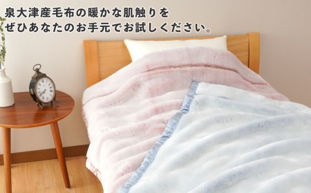 ディアジャパン オーロラアクリル毛布 (毛羽部分) ブルー シングル [2816]