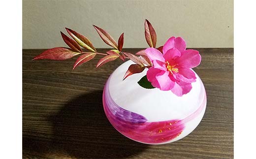 ＜ガラス作家 松尾具美＞花器「飛花」 硝子 ガラス 花器 花瓶 松尾具美 贈り物 ギフト  工芸品 F6L-080