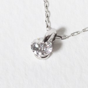 プラチナ　一点留め　天然ダイヤモンド　ネックレス　1382r