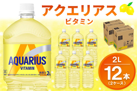 アクエリアス ビタミン PET 2L (2ケース) 計12本【コカコーラ アクエリ スポーツ飲料 夏バテ予防 水分補給 ビタミン補給 ビタミンC ミネラル クエン酸 2リットル ペットボトル ペット スポーツ イベント】K090148