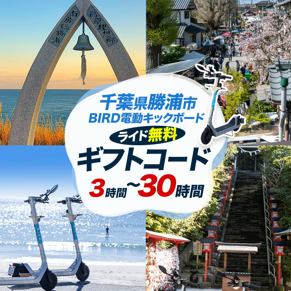 【ふるさと納税】BIRD 電動キックボード 選べる 3時間 9時間 15時間 30時間 ライド 無料 ギフトコード 株式会社 Mobilco《90日以内に出荷予定(土日祝除く)》千葉県 勝浦市 電動キックボード 送料無料