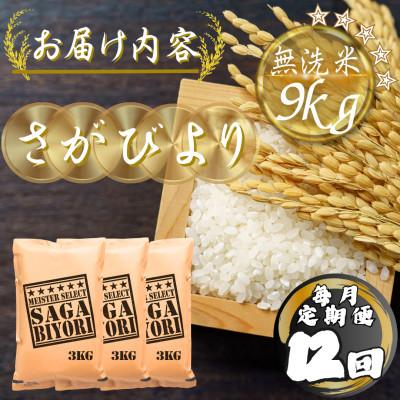 ふるさと納税 多久市 【毎月定期便】【無洗米】さがびより9kg(3kg×3袋)(多久市)全12回 |  | 03
