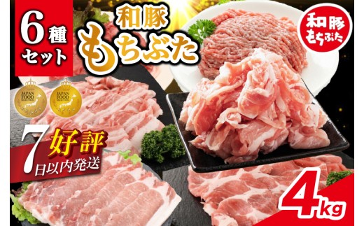 豚肉 和豚 もちぶた バラエティパック 4kg 肩ロース バラ ロース もも ひき肉 小間切れ 食べ比べ ブランド豚 和豚もちぶた ブランド 美味しい豚 豚肉 肉 にく 肉料理 夕食 晩ごはん ポーク おかず 小分け 便利 肉の片山 新潟県 新発田市 katayama008