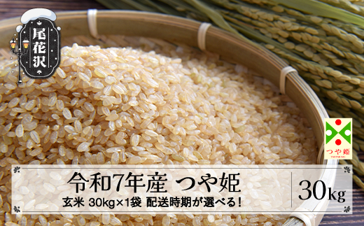 令和7年産 玄米 つや姫 30kg 30kg×1袋 6月上旬発送 ko-tsgxa30-6f