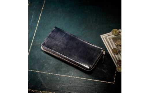 ＜ココマイスター＞COCOMEISTER ブライドル グランドウォレット(ダークネイビー)【1679706】