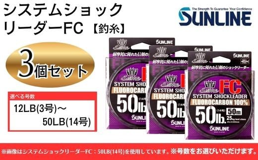 
                  システムショックリーダー FC 釣糸 12LB(3号) ~ 50LB(14号) 3個【サンライン】
                