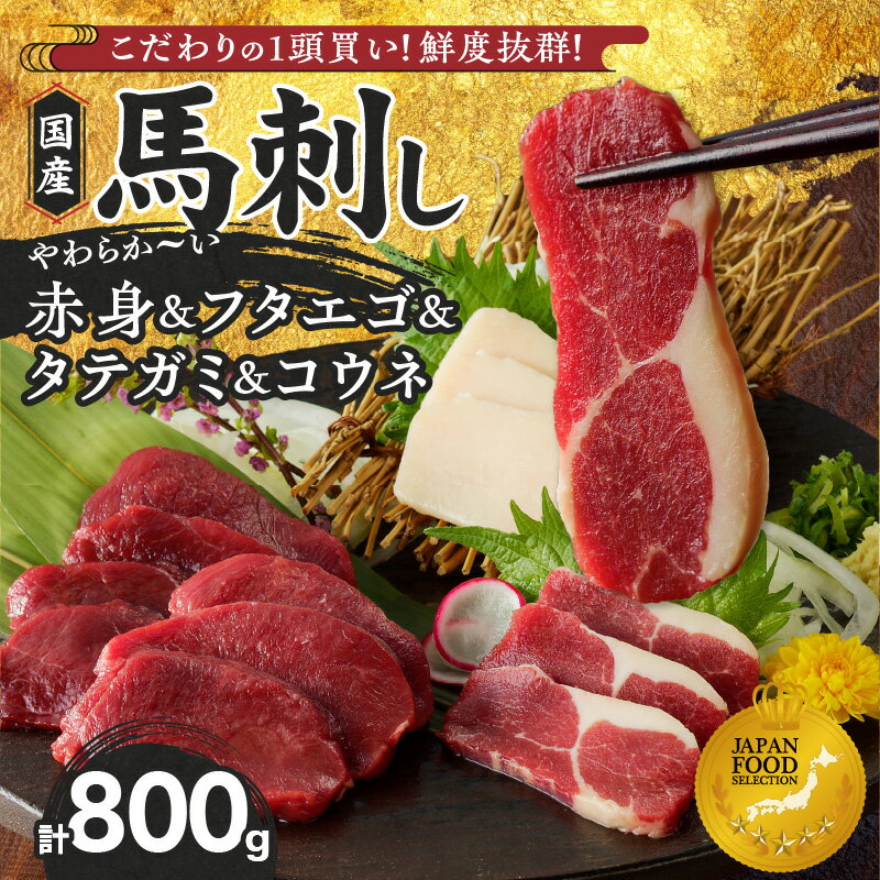 馬刺し 800g フタエゴ タテガミ 国産 福岡県産 生食用 赤身 真空包装 タレ付き 肉 馬肉 ブロック たれあまくち 冷凍配送 ヘルシー 送料無料