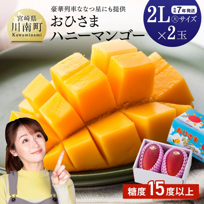 【ふるさと納税】【令和7年発送】宮崎県産完熟マンゴー「おひさまハニーマンゴー」2L（大）×2玉 - 果物 フルーツ マンゴー 宮崎県産 完熟マンゴー みやざきマンゴー 先行予約 数量限定 期間限定 D03303