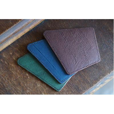 ふるさと納税 女川町 女川銀鮭レザーのコースター 3点セット(縹・深碧・錆)