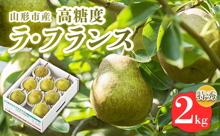 
            山形市産【高糖度ラフランス】特秀品 2kg (5～8玉) 極上フルーツ  洋梨 山形 【令和7年産先行予約】FS24-820
          