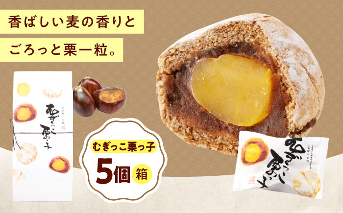 お菓子 むぎっこ栗っ子（5入箱） おやつ 菓子 お茶 スイーツ 広島県福山市/有限会社勉強堂 [BAFL030]