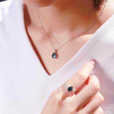 ふるさと納税 甲府市 K18WG ロンドンブル-トパーズ ローズカット ダイヤモンドネックレス VO0073PK18WG |  | 03