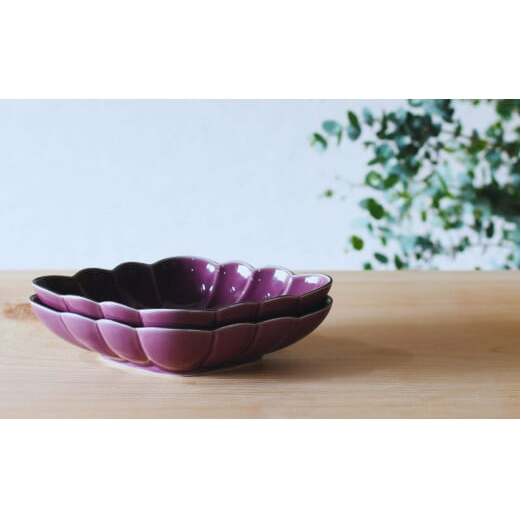 有田焼 紫釉縁錆菱型皿 2個セット【ARITAYAKI-STORE】食器 デザートうつわ 皿 ハンドメイド おもてなし 高級食器 和食器 A20-535_イメージ4