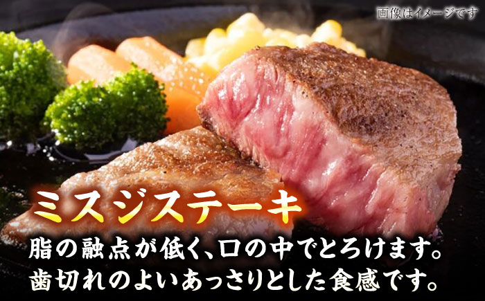 【全3回定期便】【A4～A5ランク】博多和牛 ステーキ3種(ヒレ150g、ミスジ100g、モモ100g）各2枚 《豊前市》【株式会社木村食品】 ヒレ肉 フィレ もも肉 [VDZ077]