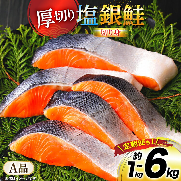 【ふるさと納税】 レビューキャンペーン A品 銀鮭 切り身 厚切り 選べる量 1kg 1.5kg 定期便 塩銀鮭 [安田 宮崎県 日向市 452061488] 鮭 魚介類 さけ サケ 鮭切身 シャケ 切り身 1キロ 1.5キロ 冷凍 家庭用 おかず 弁当 銀鮭切り身