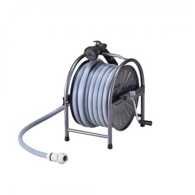 ふるさと納税 三条市 スチールホースリールセット 20m グレー 散水用品 洗浄 [グリーンライフ]【025S003】