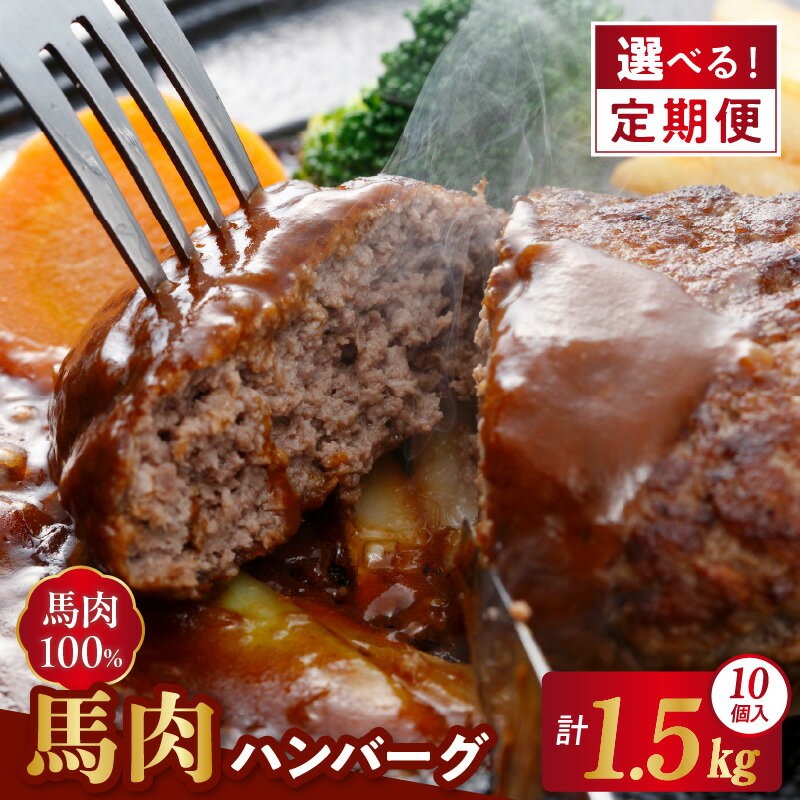 【ふるさと納税】馬肉 ハンバーグ 150g×10個 計 1.5kg 選べる 定期 1回 3回 6回 馬肉100%使用 馬肉本来 肉 うま味 凝縮 ジューシー お弁当 ごはん おかず ご家庭用 おすすめ 食品 加工品 桜屋 冷凍 お取り寄せ お取り寄せグルメ 送料無料 【熊本県宇土市】
